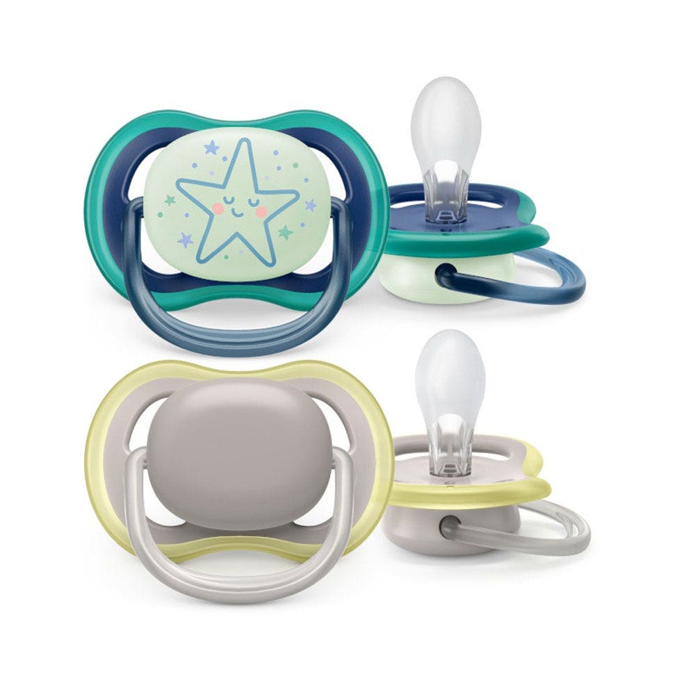 Avent Ultra Air Succhietti simmetrici Notte 6-18 mesi X2