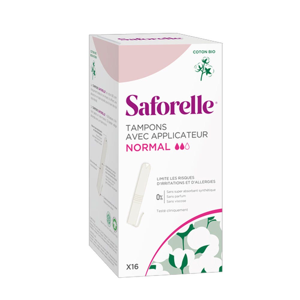 Saforelle Tampone normale con applicatori Cotone biologico x16