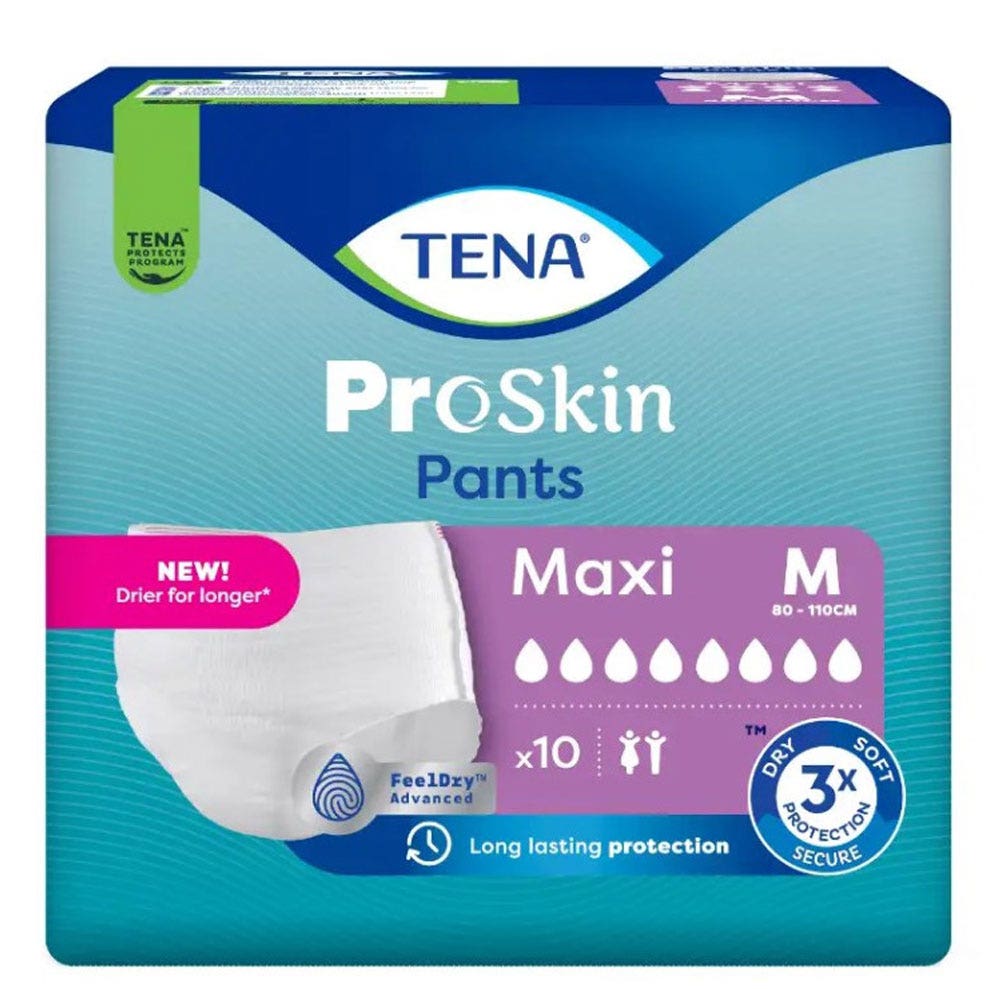 Tena Proskin Maxi Pants Absorb + Slip Taglia M 80-110cm x10