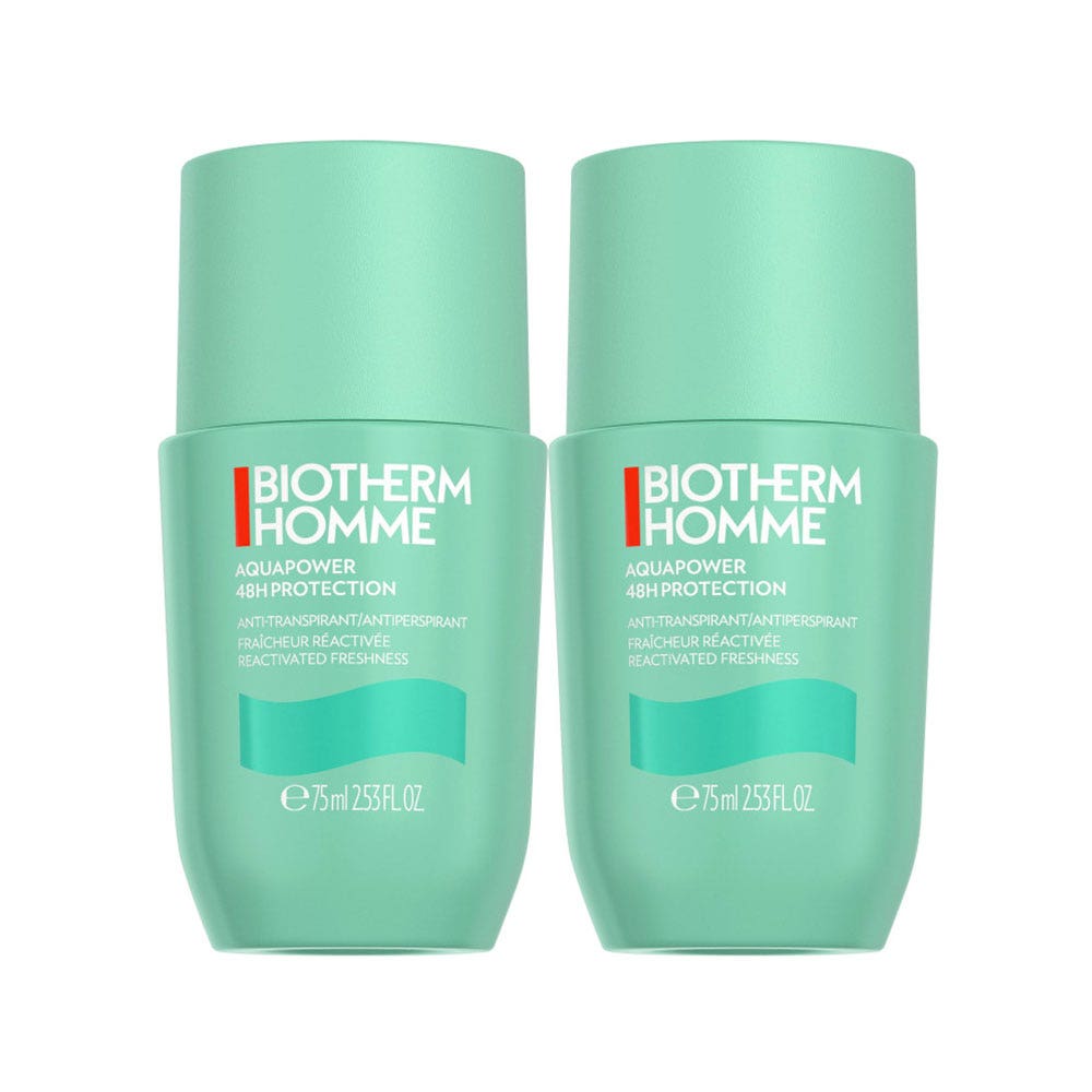 Biotherm Aquapower Deodorante Antitraspirante 48h Uomo 2x75ml