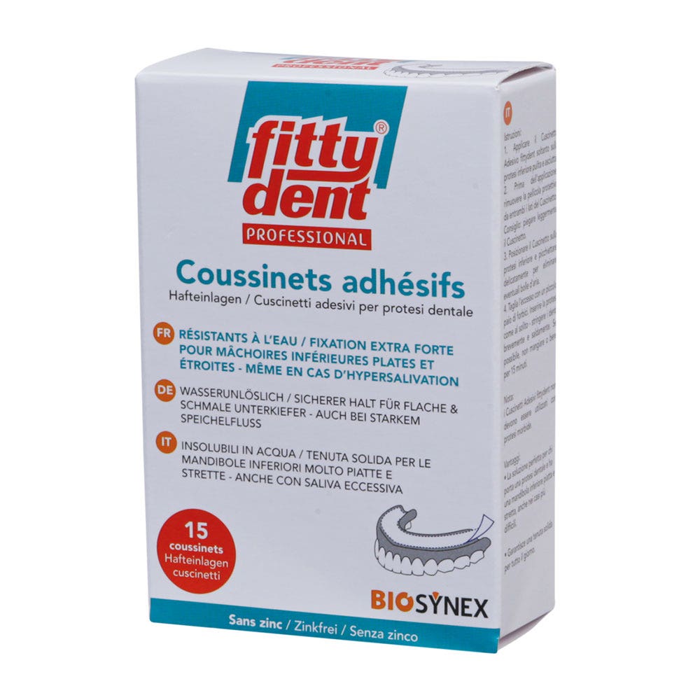 Fitty Dent Coussinets professionali Adhesifs Fissazione Extra Forte x15