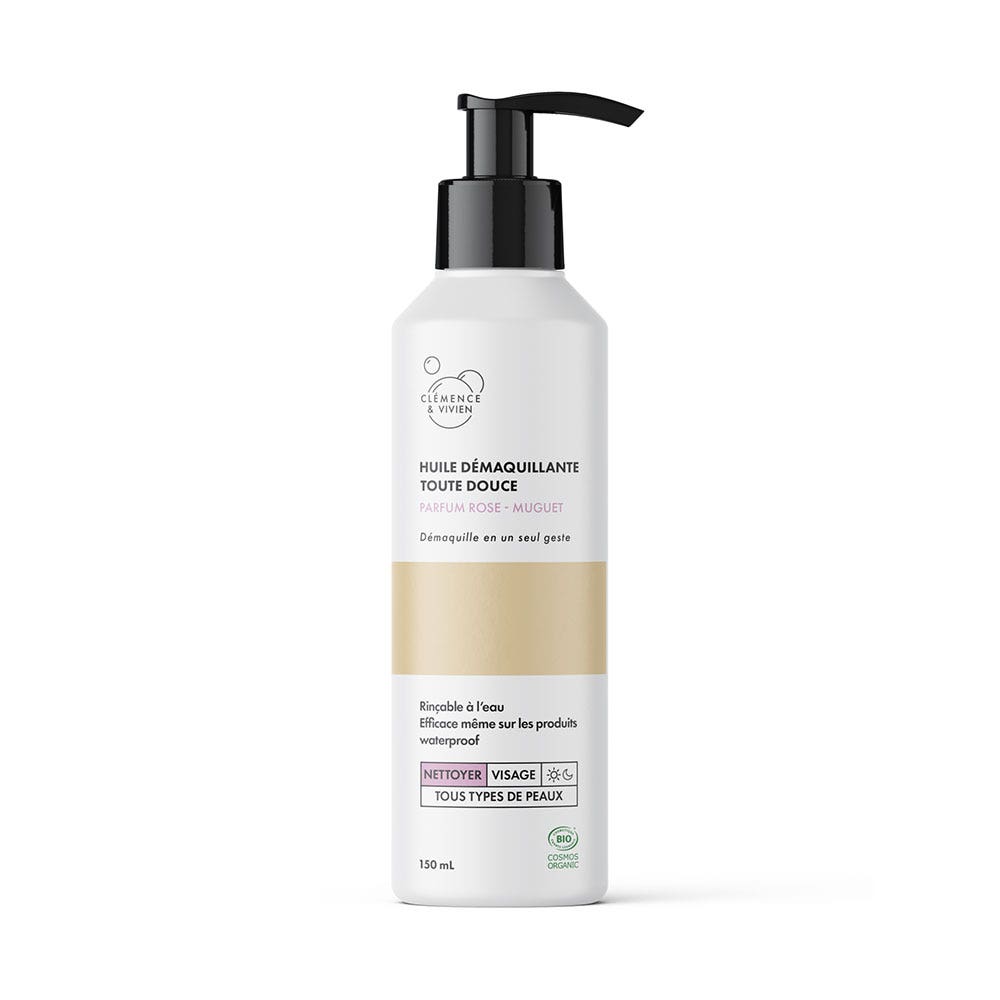 Clemence&Vivien Olio biologico per struccanti delicati Profumo di rosa e mughetto 150ml