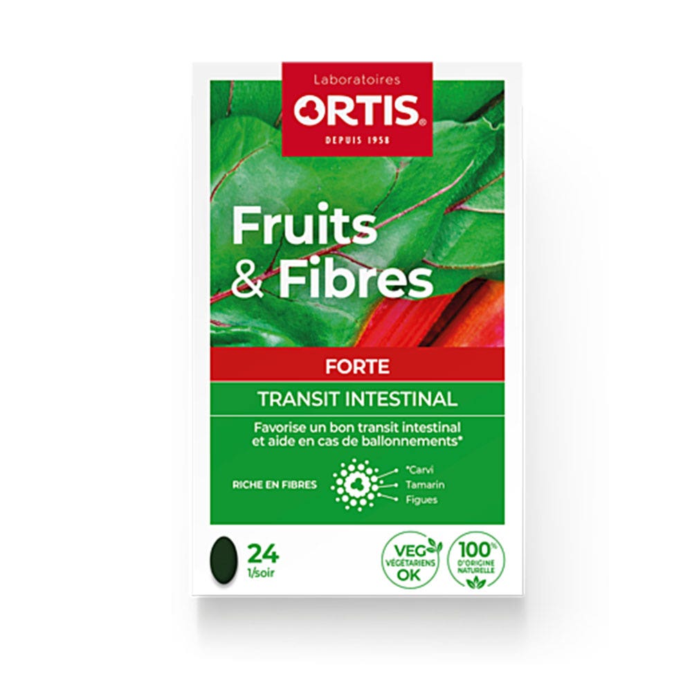 Ortis Frutta e fibre rafforzano il transito intestinale 24 compresse