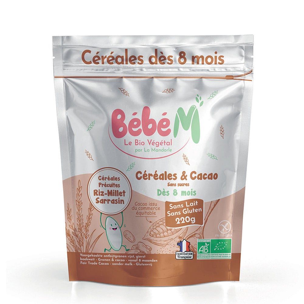 La Mandorle Bebè M Cereali e Cacao Bio A partire da 8 Mesi 220g