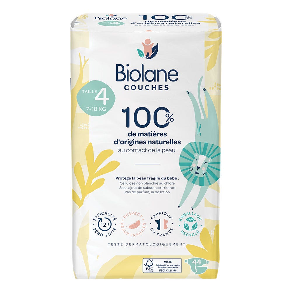 Biolane Naturali Pannolini ecologici taglia 4 x44