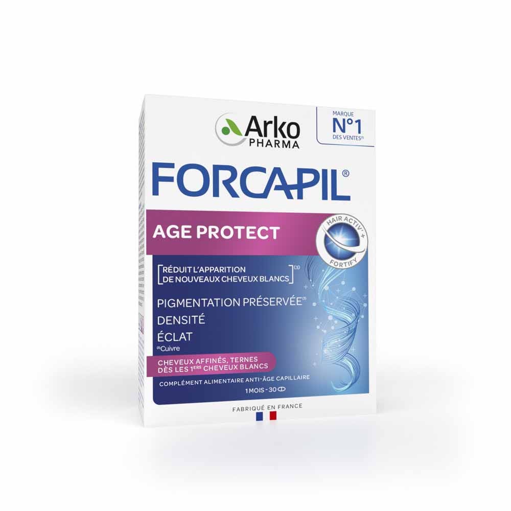 Arkopharma Forcapil Age Protect pigmentazione, densità e luminosità per capelli bianchi e opachi 30 compresse