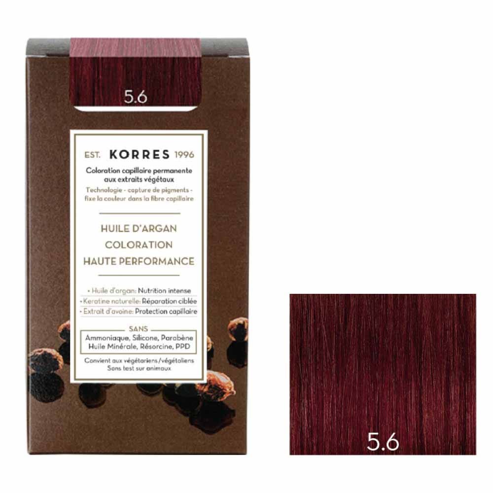 Korres Olio di argan Coloration Permanente A L'huile D'argan 50ml 5.6 CASTANO CHIARO MAGENTA