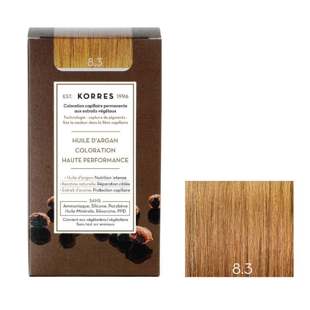 Korres Olio di argan Coloration Permanente A L'huile D'argan 50ml 8.3 BIONDO CHIARO DORATO
