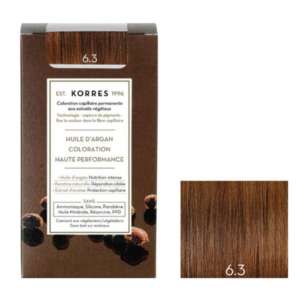 Korres Olio di argan Coloration Permanente A L'huile D'argan 50ml 6.3 BIONDO MIELE DORATO