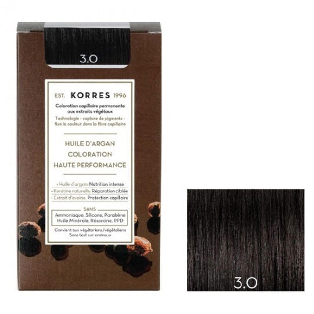 Korres Olio di argan Coloration Permanente A L'huile D'argan 50ml 3.0 CASTANO SCURO NATURALE