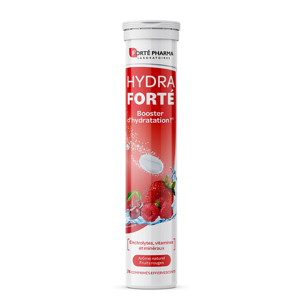 Forté Pharma Hydra Forté Booster di idratazione Aroma naturale di frutta rossa 24 compresse effervescenti