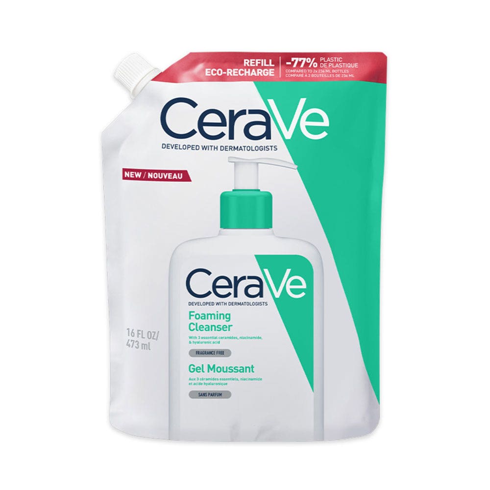 Cerave Detergente Viso Ricarica gel moussante viso e collo per pelli normali e grasse 473ml