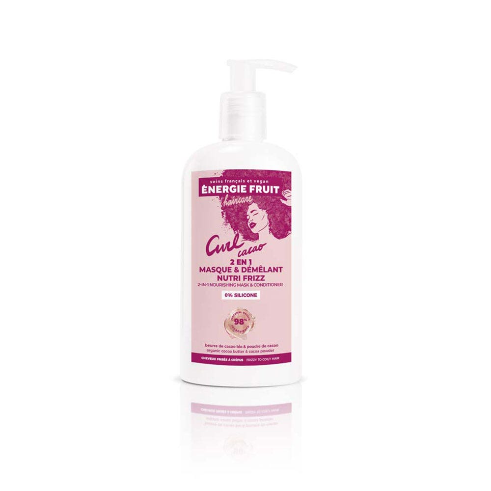 Energie Fruit Maschera 2in1 Nutri Intensive in polvere e burro di cacao biologico Capelli da ricci a crespi 300 ml