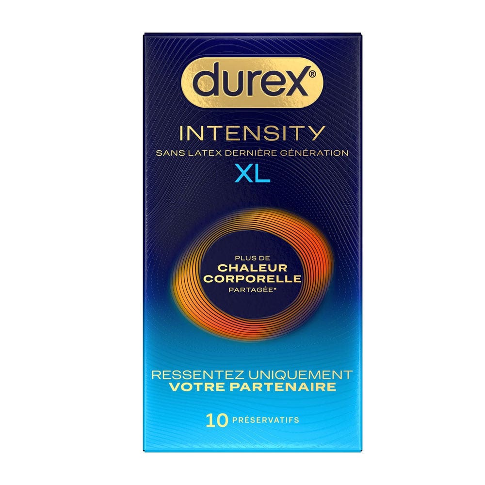 Durex Intensity Preservativi Xl-S Senza lattice Calore corporeo condiviso x10