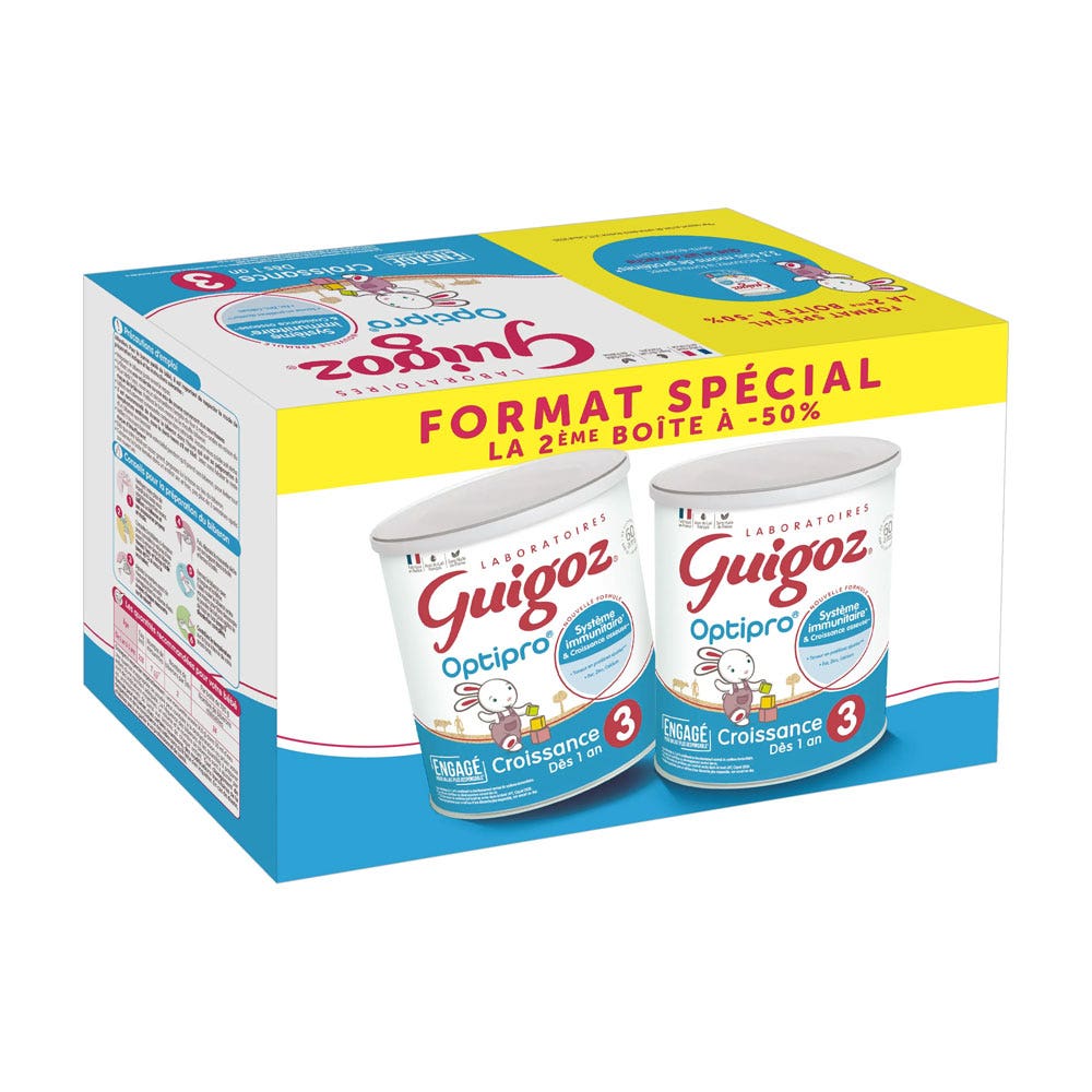 Guigoz Optipro Latte di crescita in polvere formato speciale 3 a partire da 1 anno 2 x 780 g