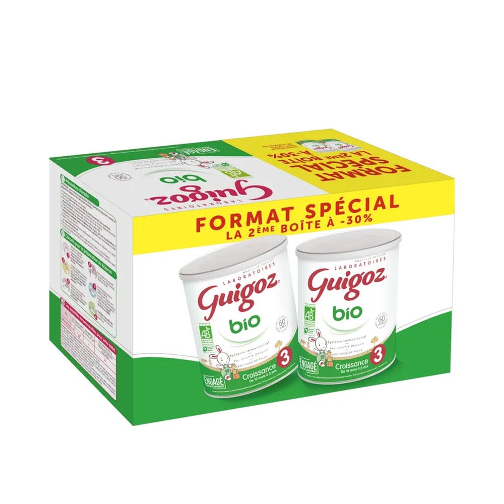 Guigoz Biologico Latte di crescita in polvere formato speciale da 10 mesi a 3 anni 2 x 800 g