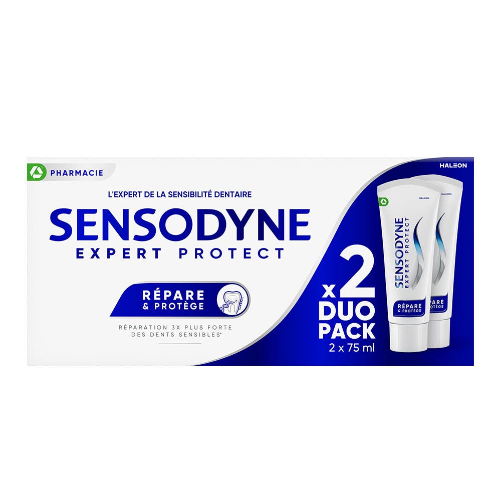 Sensodyne Expert Protect Il Dentifricio al Fluoro Riparazione e Protezione Quotidiane 2x75ml