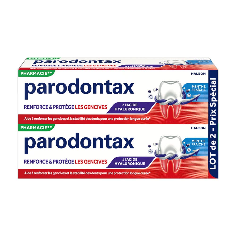 Parodontax Dentifricio Sbiancante Rafforza e Protegge Fragola 2x75ml