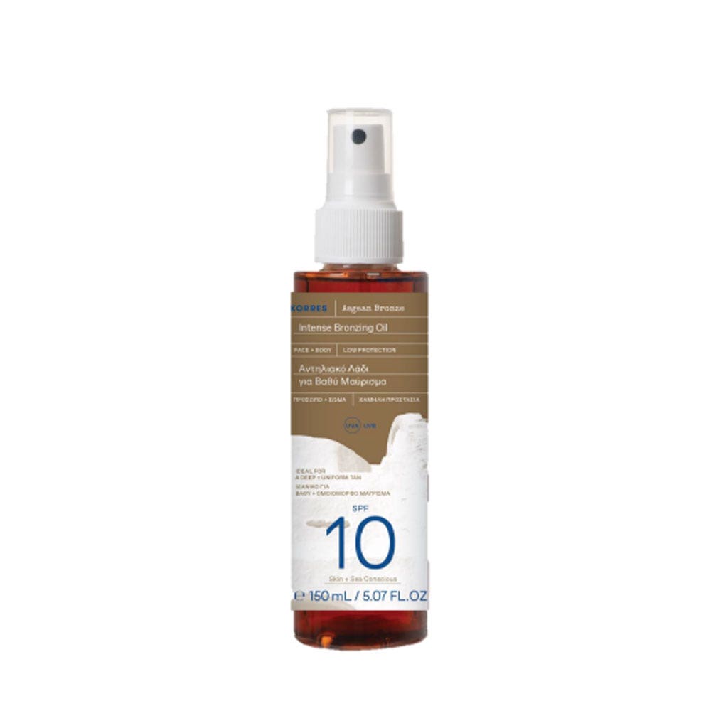 Korres Aegean Bronze Olio Solare SPF10 per l'abbronzatura 150 ml