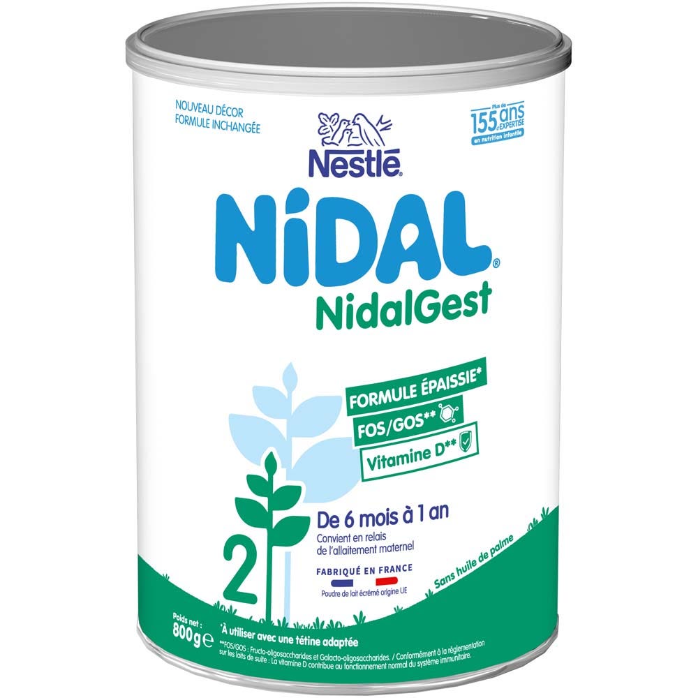 Nestlé Nidal Latte in polvere NidalGest 2 formula addensata a partire dai 6 mesi 800 g