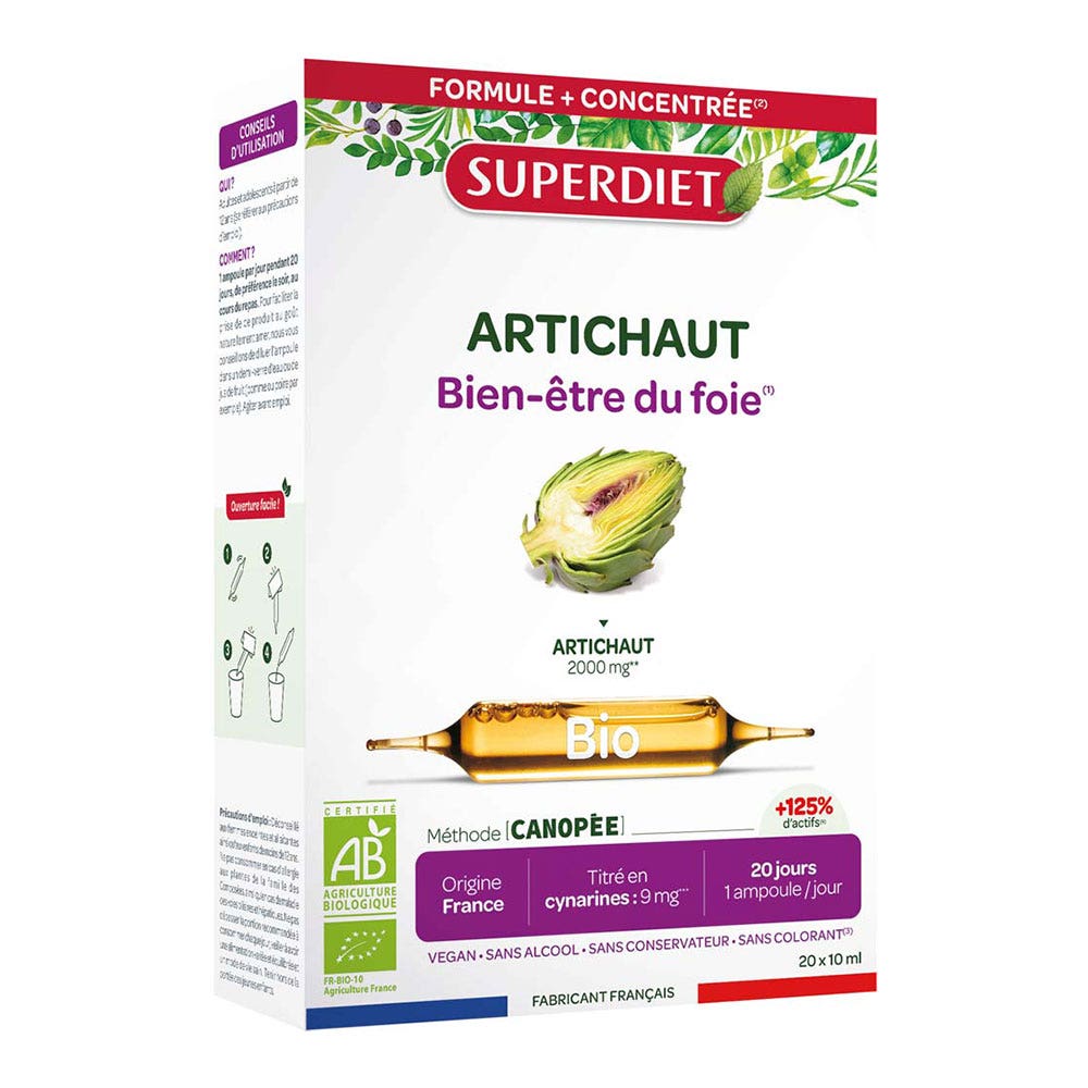 Superdiet Carciofo bio per il benessere del fegato 20 fiale