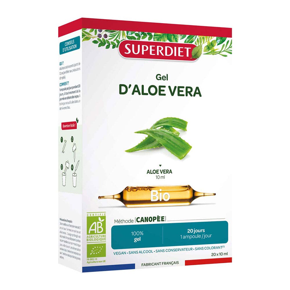Superdiet Aloe Vera Mucillagine Organica 10 Fiale 15ml