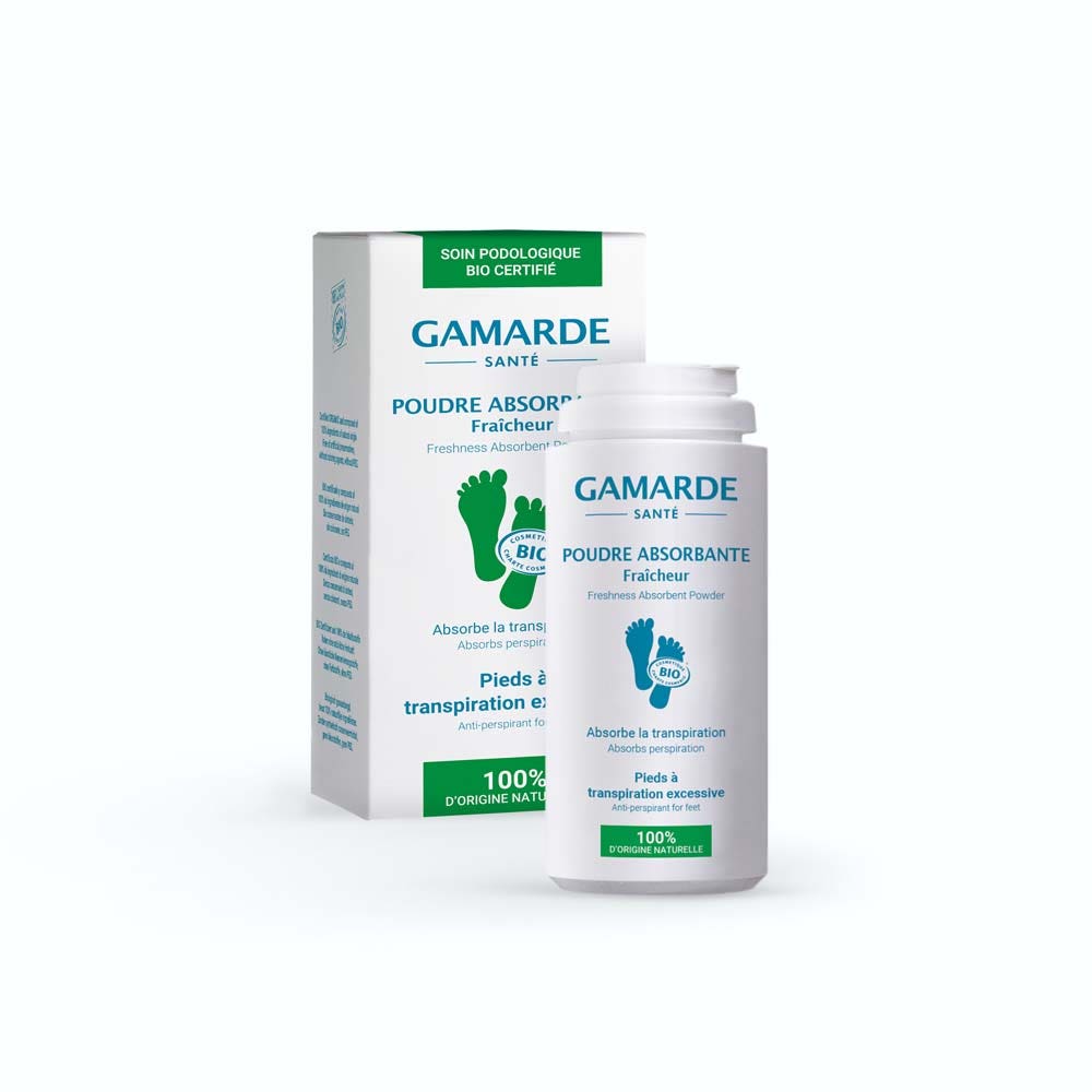 Gamarde Polvere assorbente freschezza piedi bio per sudorazione eccessiva 35 g
