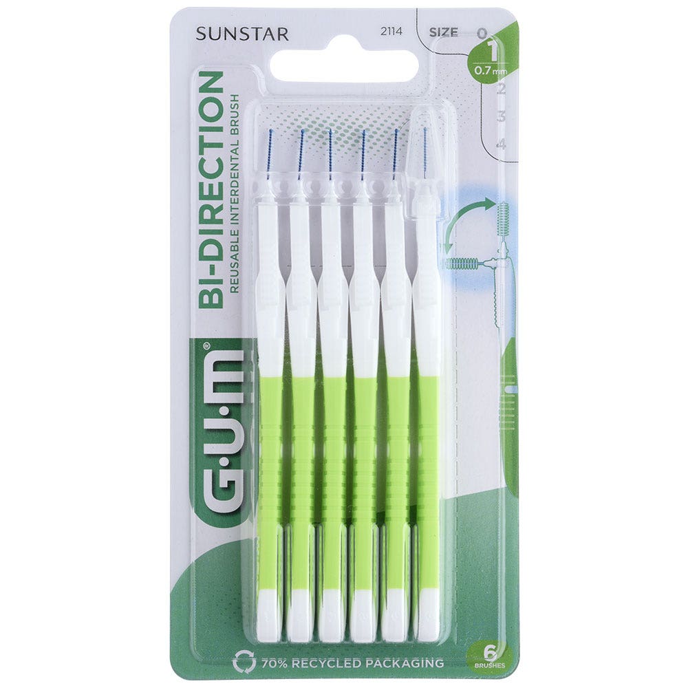 Gum Proxabrush Scovolini interdentali bidirezionali da 0,7 mm x6