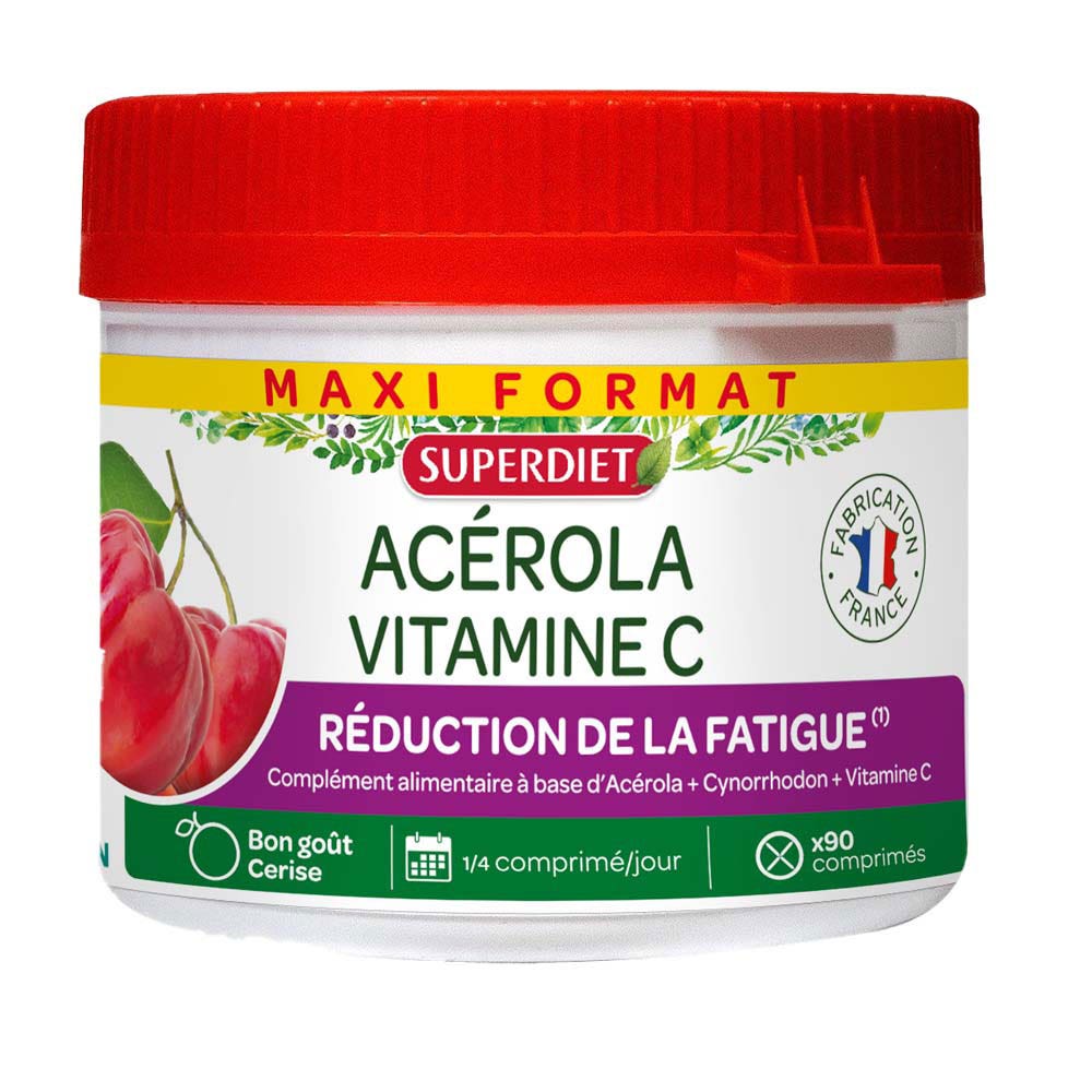 Superdiet Formato maxi acerola vitamina C per ridurre la stanchezza 90 compresse