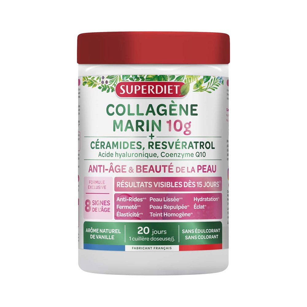 Superdiet Collagene marino 10 g per bellezza e anti-età della pelle 210 g
