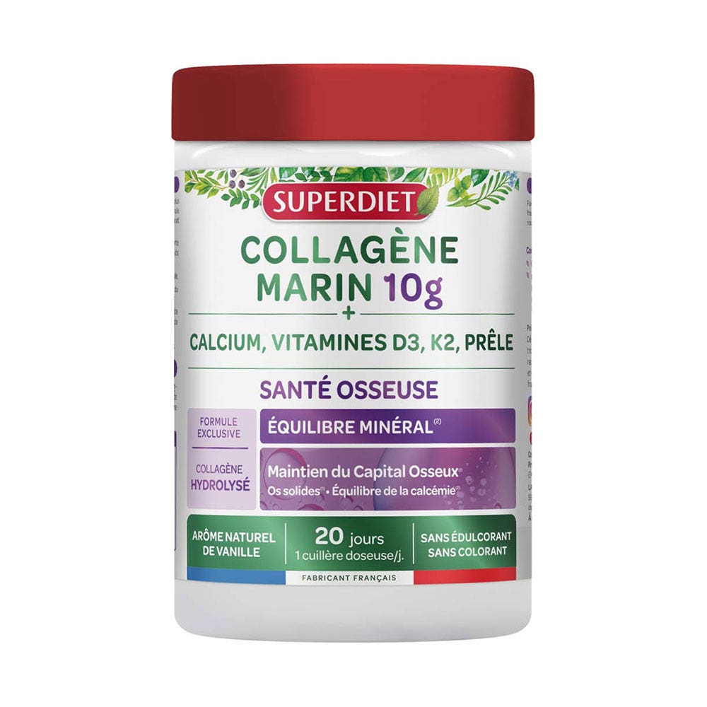 Superdiet Collagene marino 10 g per salute ossea ed equilibrio minerale 210 g