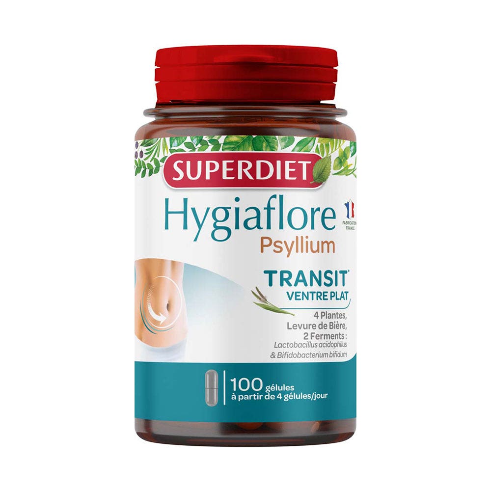 Superdiet Hygiaflore per il transito intestinale 100 capsule