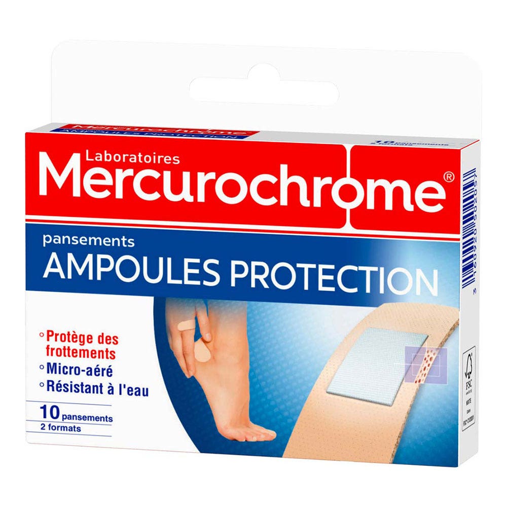 Mercurochrome Medicazioni protettive per vesciche 2 misure X10 pezzi