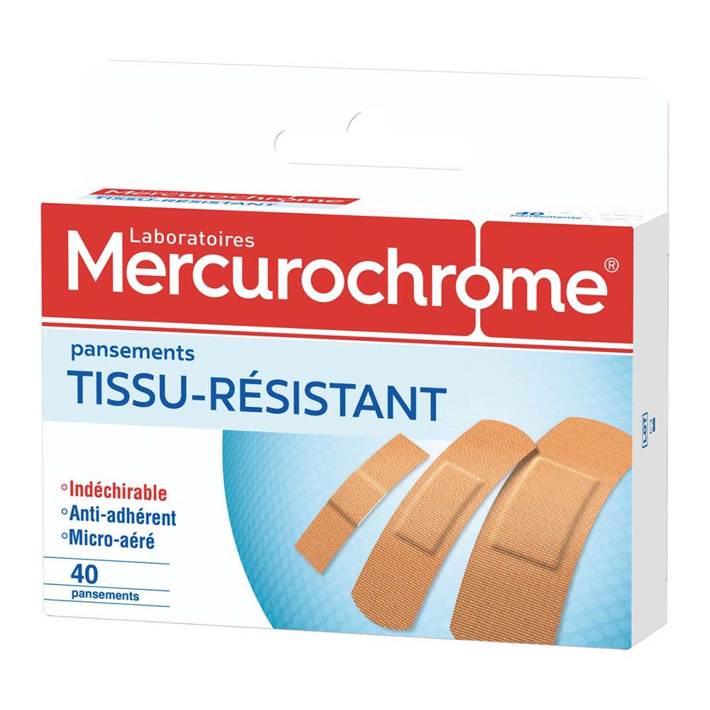 Mercurochrome Medicazioni in tessuto resistente 3 formati x40