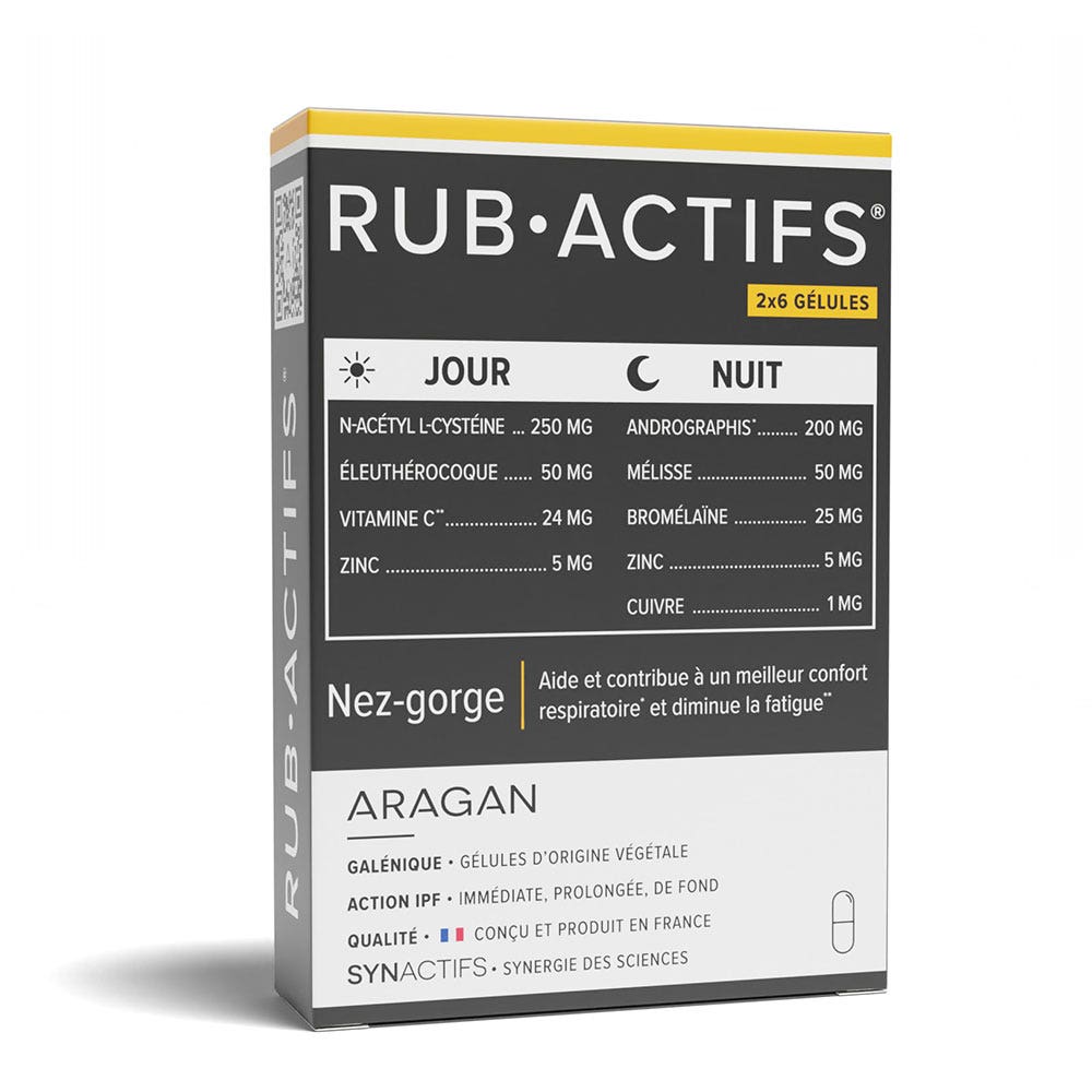 Aragan Synactifs RubActifs Giorno/Notte Gola e naso 2x6 capsule