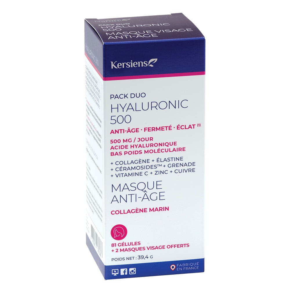 Kersiens Ialuronico 500 81 gélules + 2 masques offerts