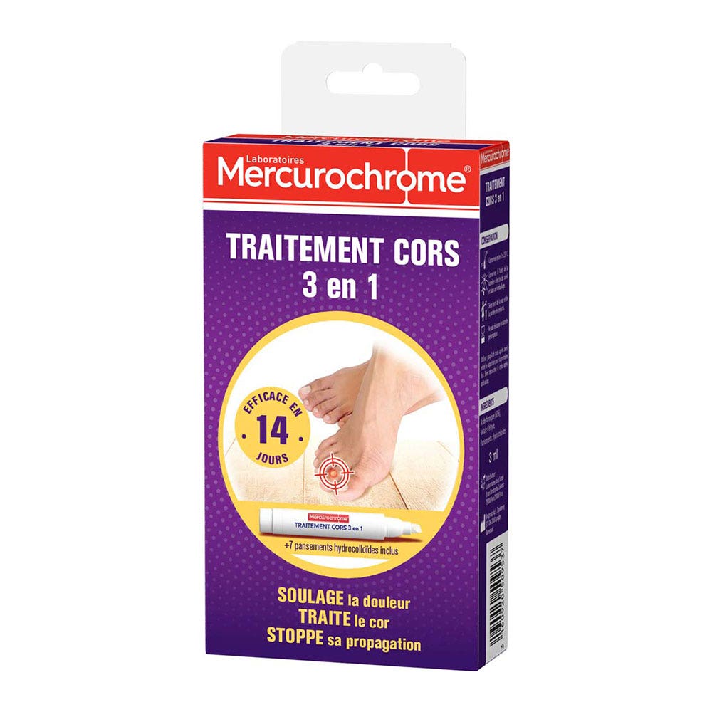 Mercurochrome Trattamento per mais 3 in 1 con penna e 7 medicazioni 4ml
