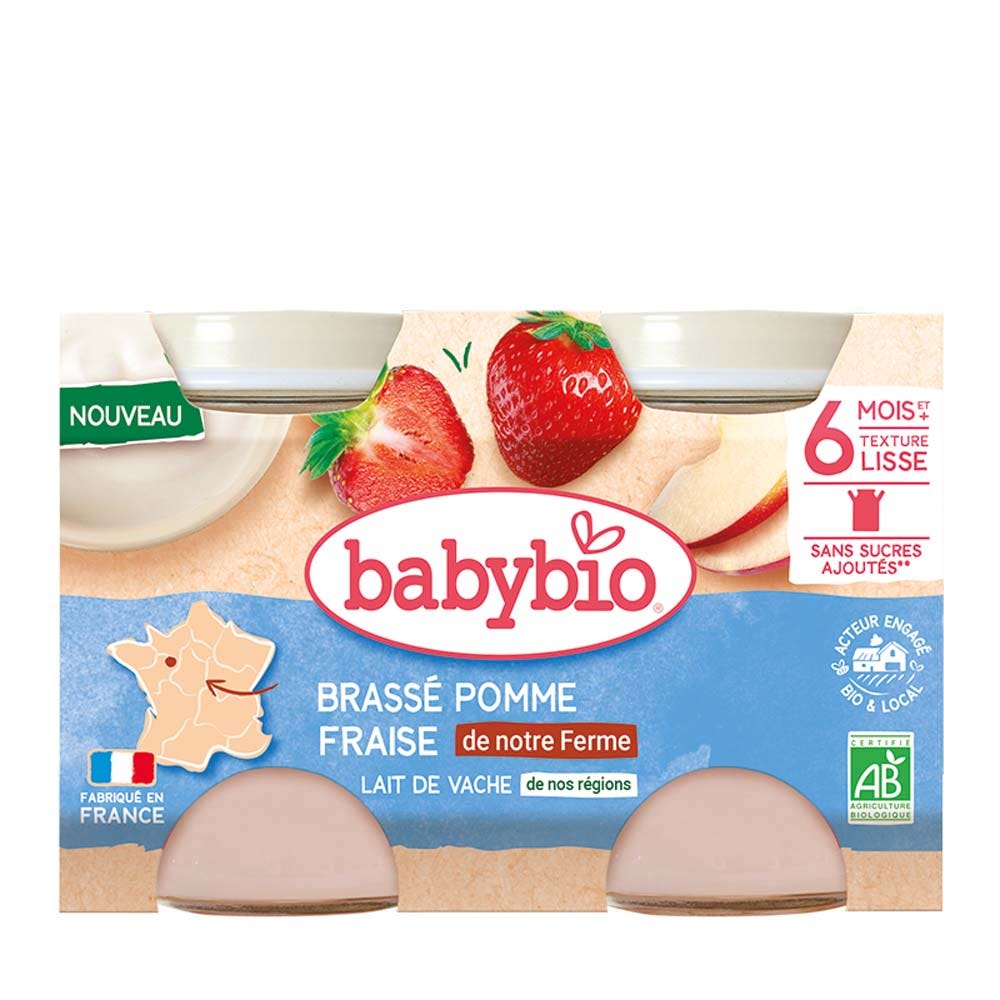 Babybio Merendine al latte Yogurt al latte vaccino a partire dai 6 mesi 2 x 130 g