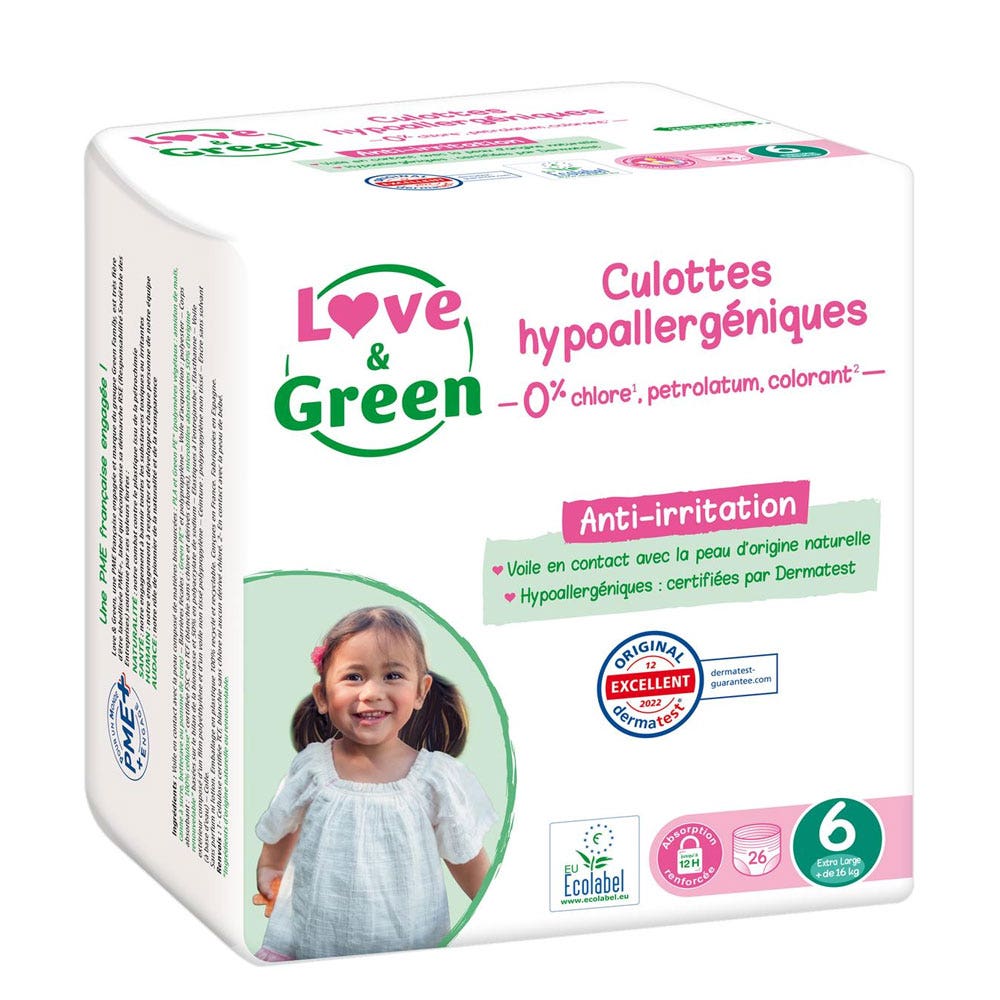 Love&Green Mutandine ipoallergeniche XL + oltre 16 kg x26