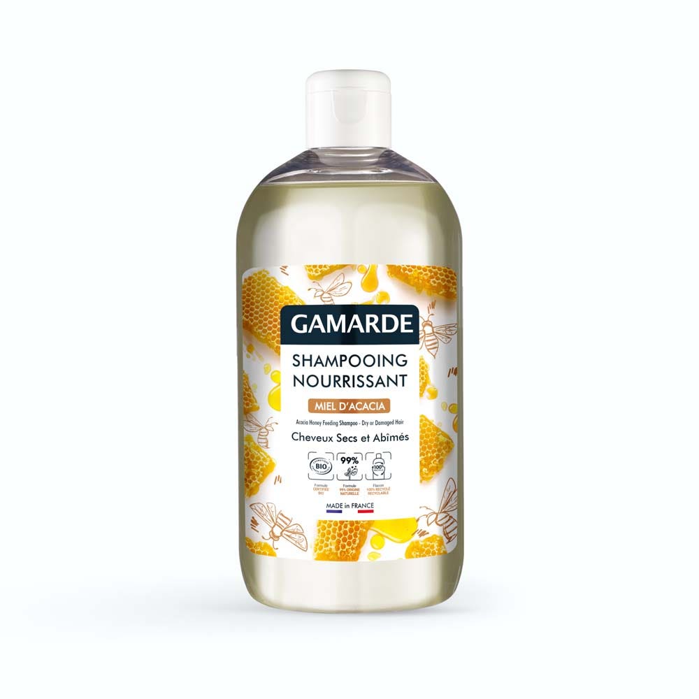 Gamarde Shampoo nutritivo bio al miele d'acacia e danneggiati 500 ml