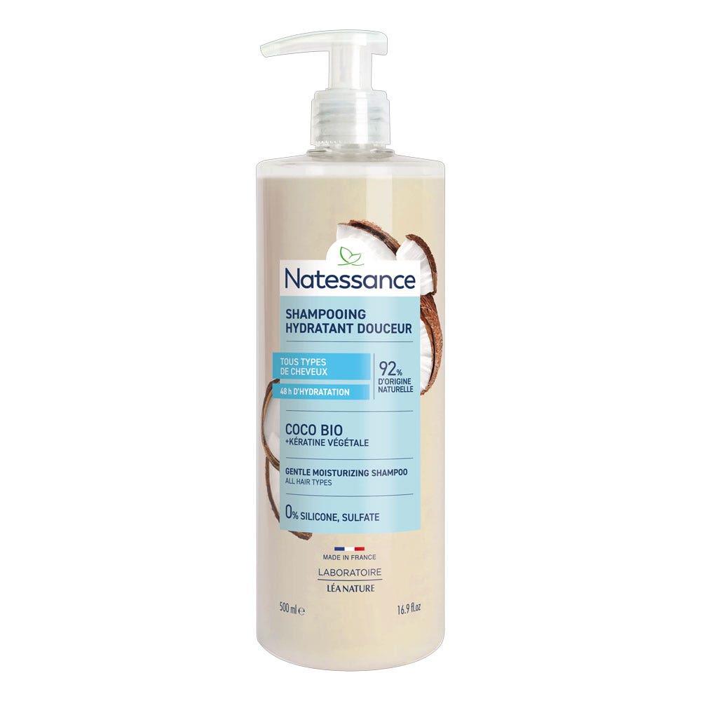 Natessance Capelli Shampoo idratante delicatezza con profumo di cocco 500 ml