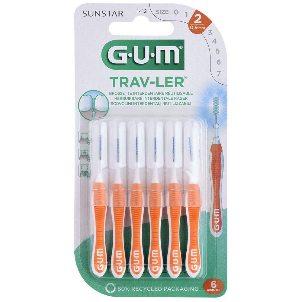 Gum Trav-ler Trav-ler 1412 spazzolini interdentali 0,9 mm X6 x6