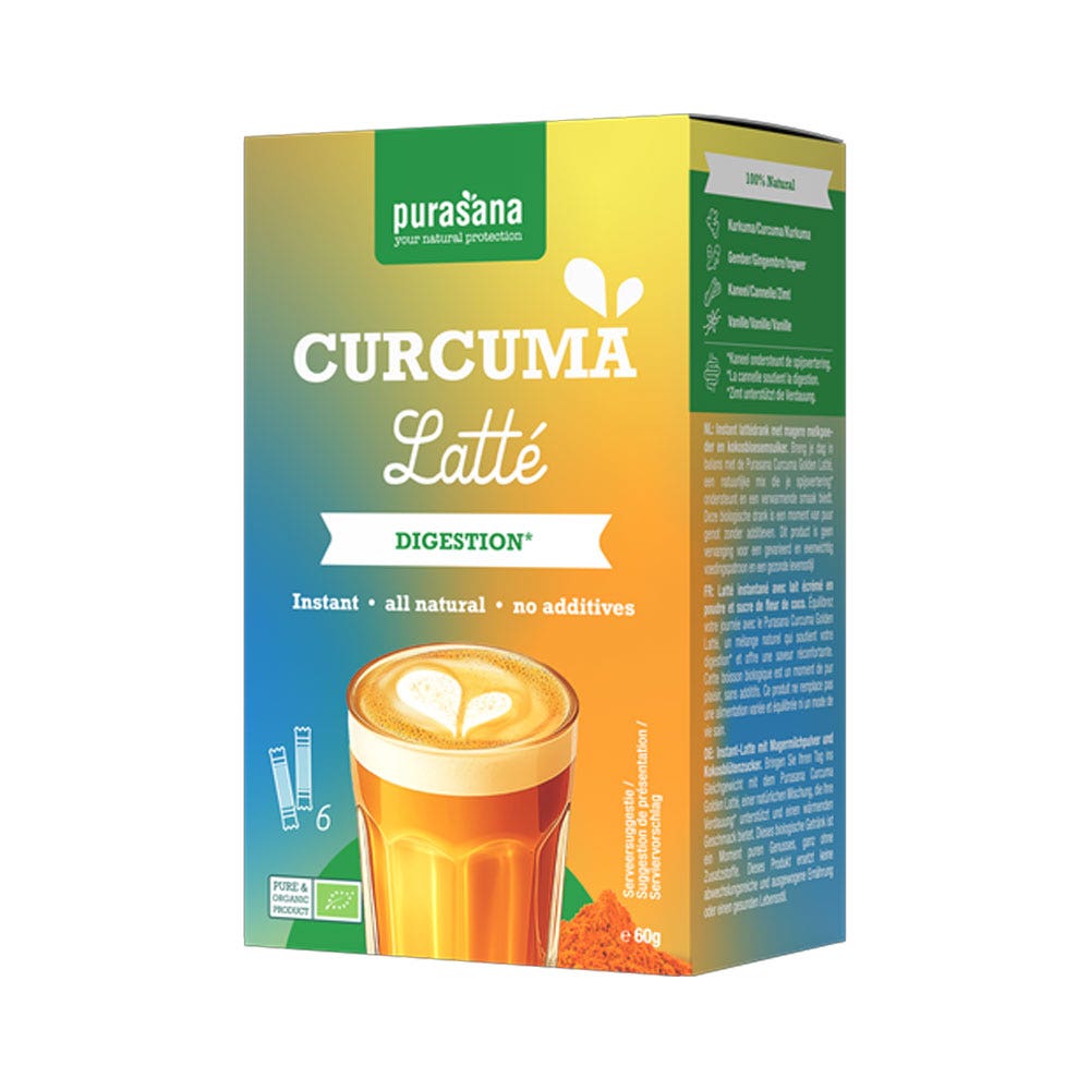 Purasana Latte al curcuma istantaneo 6 x 10 g