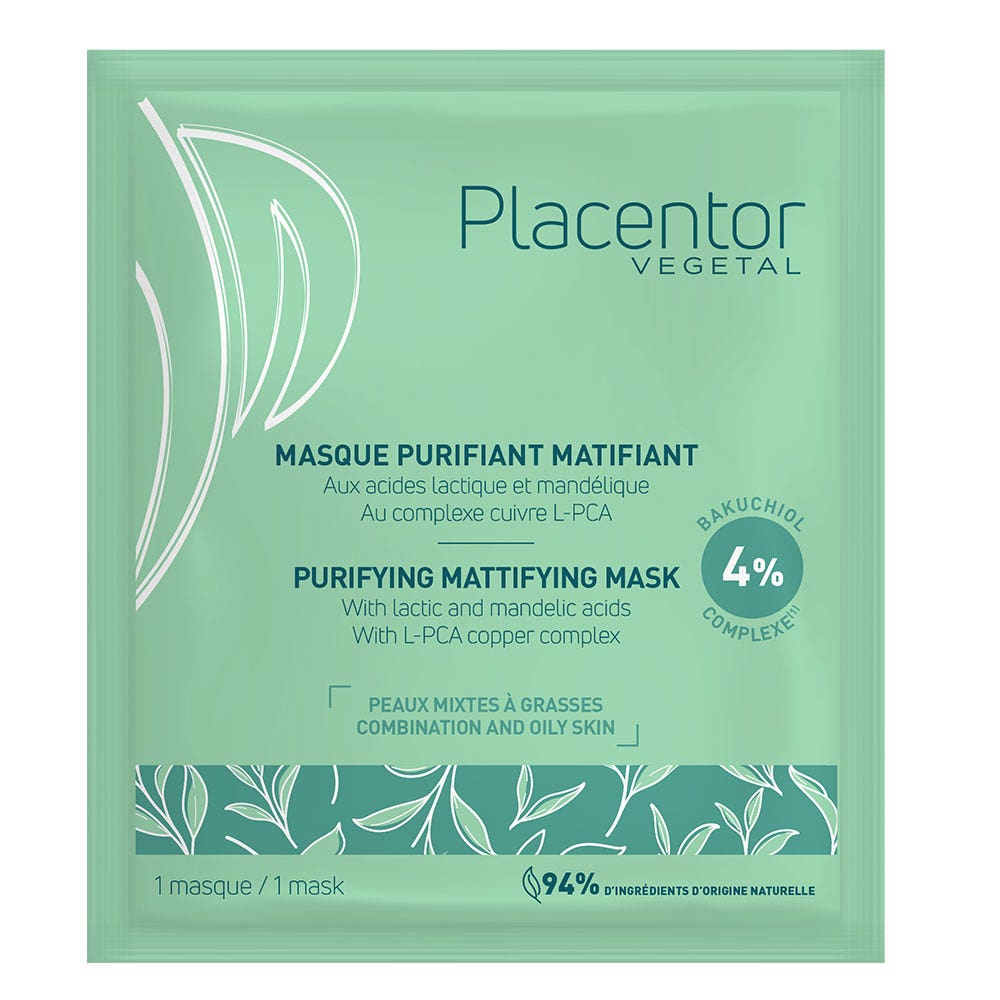 Placentor Végétal Maschera purificante opacizzante Pelle da mista a grassa 25g