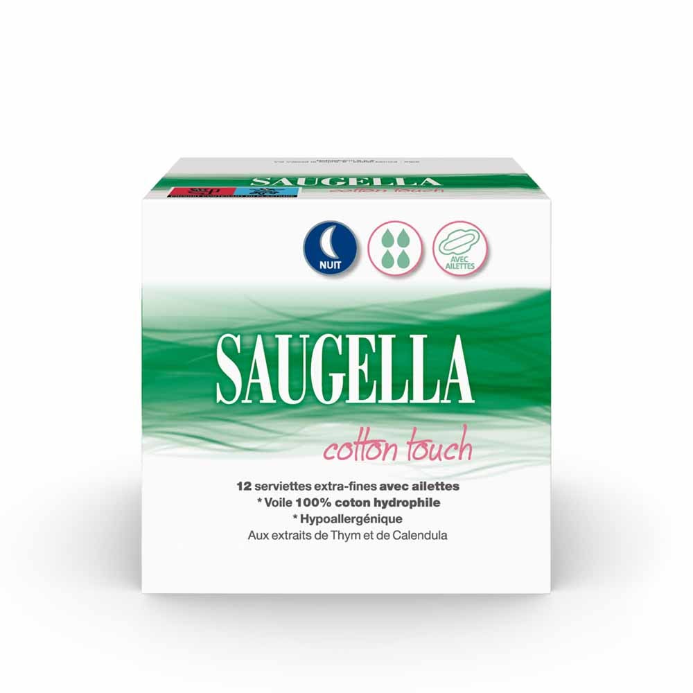 Saugella CottonTouch Assorbenti Notte con ali Avec Ailettes 12 pezzi