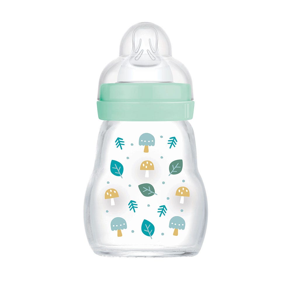 Mam Biberon in vetro Aqua "Nature Flusso 1 capezzolo