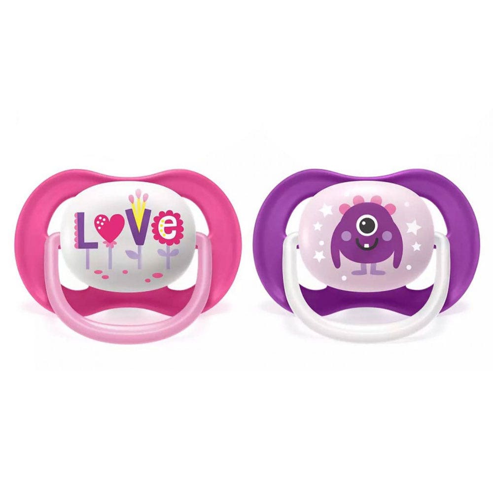 Avent Ultra Air Ciuccio ortodontico Collezione I Love Papa da 6 a 18 mesi x2