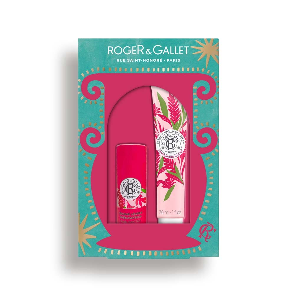 Roger & Gallet Gingembre Rouge Cofanetto balsamo labbra 10 g + crema mani 30 ml