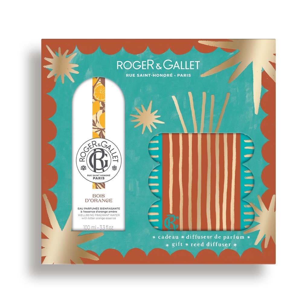 Roger & Gallet Bois D'Orange Cofanetto Acqua Profumata Benefica 100 ml + Diffusore di Profumo