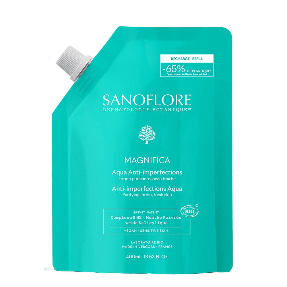 Sanoflore Magnifica Recharge Essence Botanique Bio Aqua Pelle a tendenza acneica 400ml